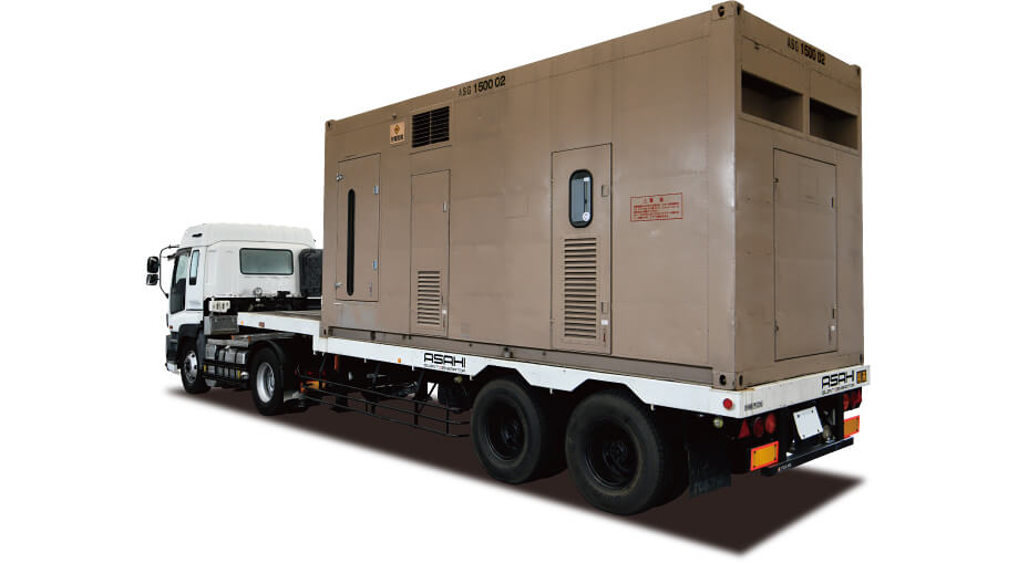 大型可搬式発電機（コンテナ型・並列運転装置付）